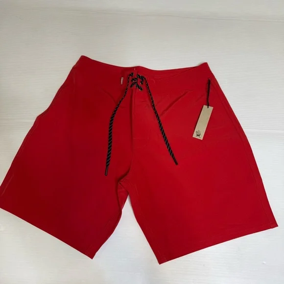 Birdwell Red Men's Back Pocket Swim Beach Britches Shorts